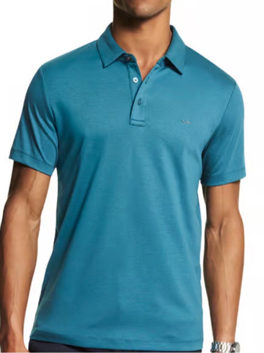 Michael Kors Teal Blue Short-Sleeve Polo